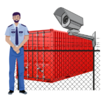 Security setup at Best Dray US lot in Long Beach, ensuring safe drayage and logistics operations with advanced monitoring for trucking company services.