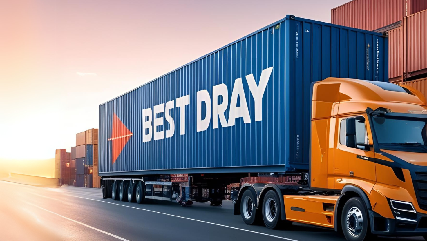 Intermodal transportation at Long Beach intermodal rail yard, featuring rail transport trucking and intermodal rail cars with Best Dray US drayage services.